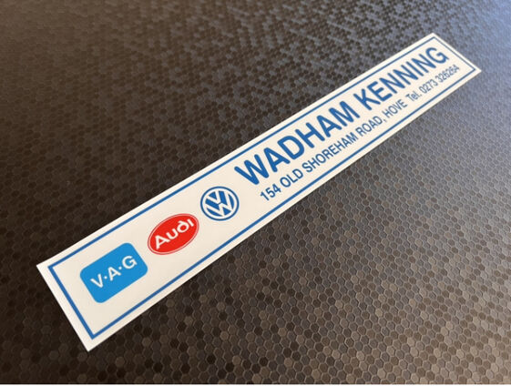 Wadham kenning - Hove - VW Audi - Dealer Sticker