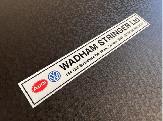 Wadham Stringer - Hove Sussex - VW Audi - Dealer Sticker