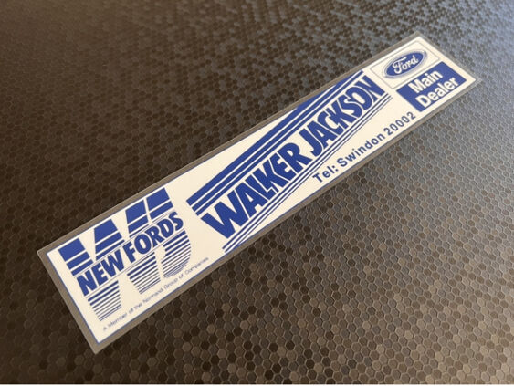 Walker Jackson - Swindon - Ford - Dealer Sticker