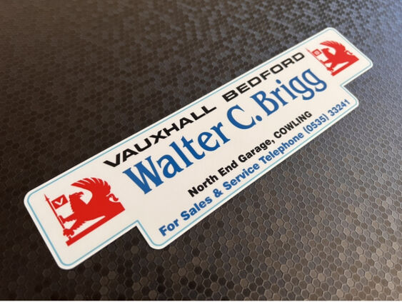Walter C Brigg - Cowling - Vauxhall Bedford - Dealer Sticker