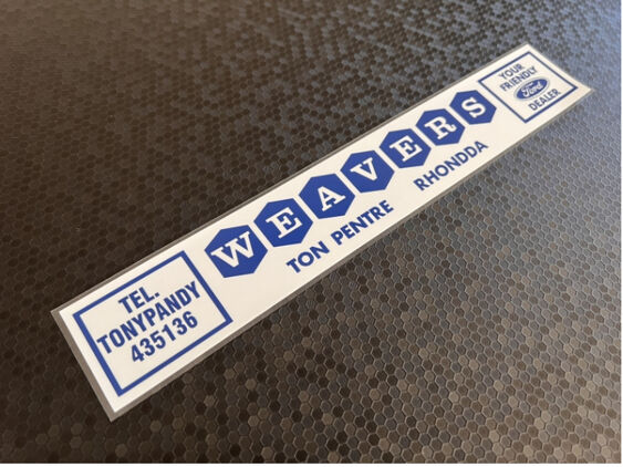Weavers - Rhondda Tonypandy - Ford - Dealer Sticker