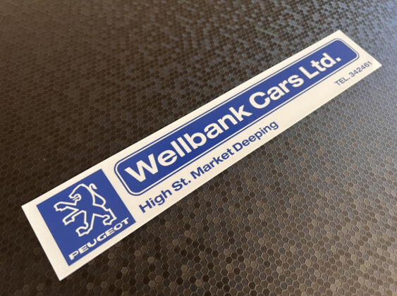 Wellbank Cars - Market Deeping - Peugeot - Dealer Sticker