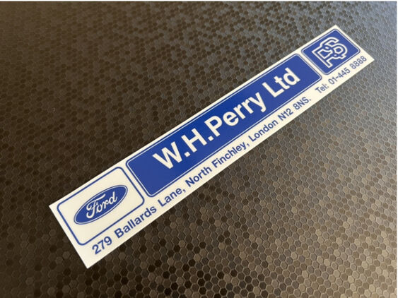 W H Perry - London - Ford - Dealer Sticker