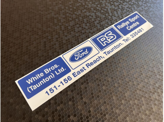 White Bros - Taunton - Ford Rallye Sport Centre - Dealer Sticker