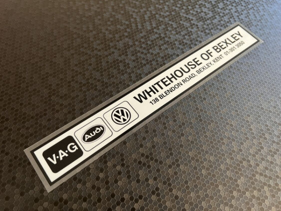 Whitehouse of Bexley - Kent - VW Audi - Dealer Sticker