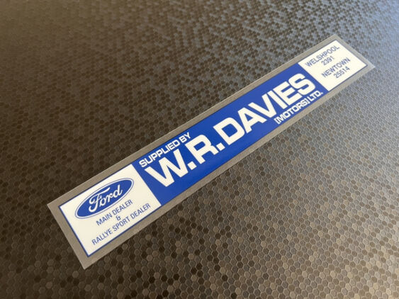 W R Davies - Welshpool Newtown - Ford - Dealer Sticker