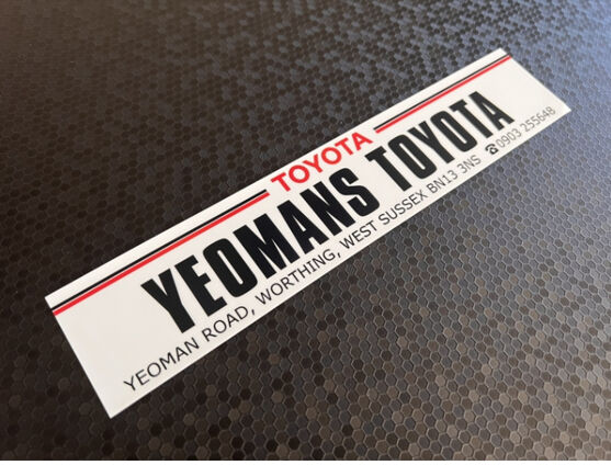 Yeomans Toyota - Worthing West Sussex - White Version - Dealer Sticker