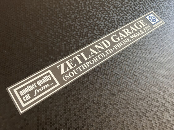 Zetland Garage - Southport - VW - White Version - Dealer Sticker
