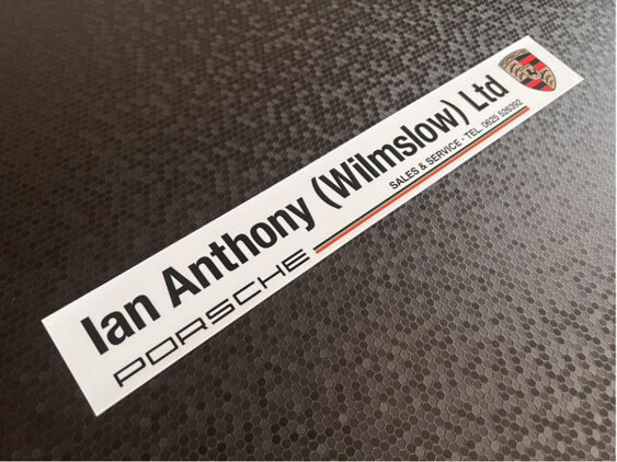 Ian Anthony - Wilmslow - Porsche - Dealer Sticker