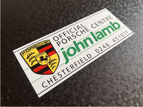 John Lamb - Chesterfield - Porsche - Dealer Sticker