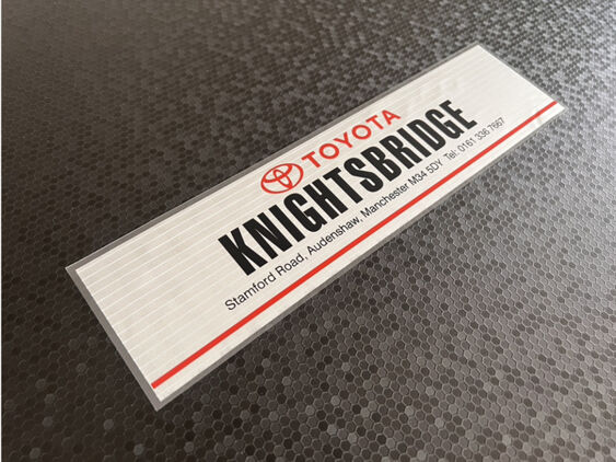 Knightsbridge - Manchester - Toyota - Dealer Sticker