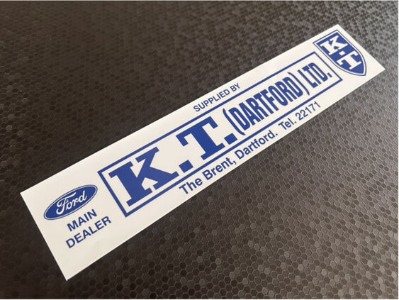 K T Dartford - Ford - Dealer Sticker