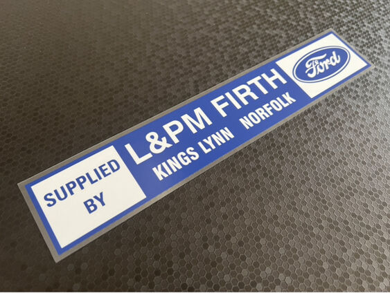L & P M Firth - King Lynn Norfolk - Ford - Dealer Sticker