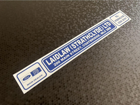 Laidlaw - Strathclyde - Ford - Dealer Sticker