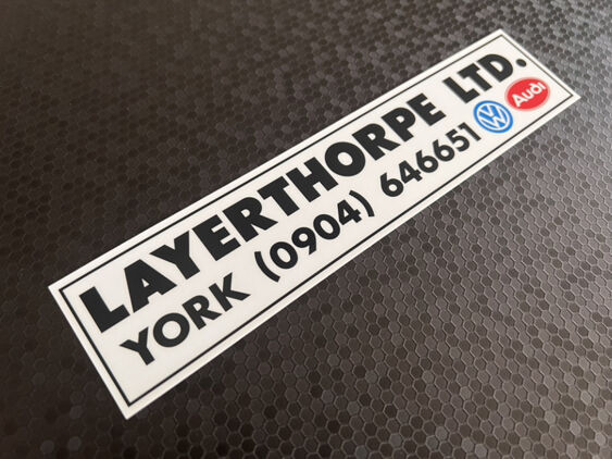 Layerthorpe - York - VW Audi - Dealer Sticker