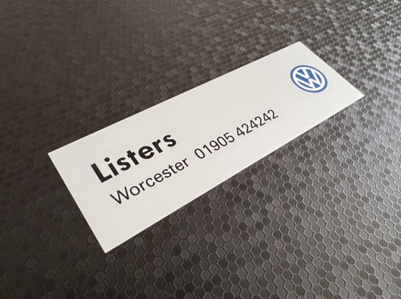 Listers - Worcester - VW - Dealer Sticker