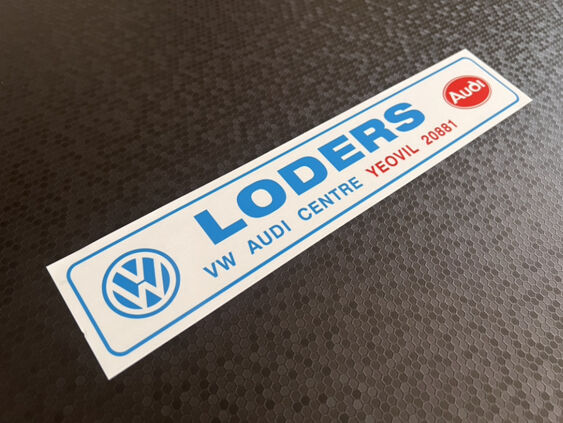 Loders - Yeovil - VW Audi - Dealer Sticker