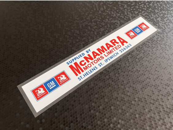 McNamara Motors - Ipswich - Vauxhall Bedford - Dealer Sticker