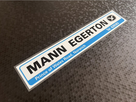 Mann Egerton - Norwich - Dealer Sticker