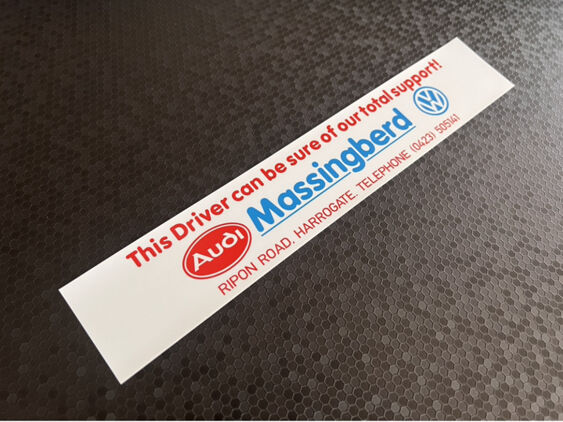 Massingberd - Harrogate - VW Audi - Dealer Sticker