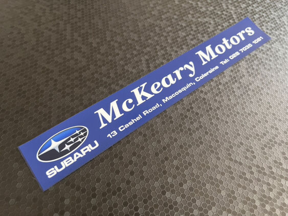 McKeary Motors - Coleraine - Subaru - Dealer Sticker