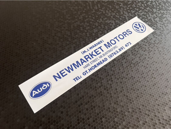 Newmarket Motors - VW Audi - Dealer Sticker