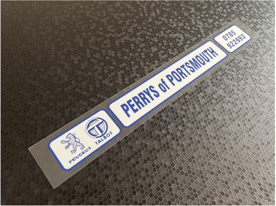 Perrys of Portsmouth - Peugeot Talbot - Dealer Sticker