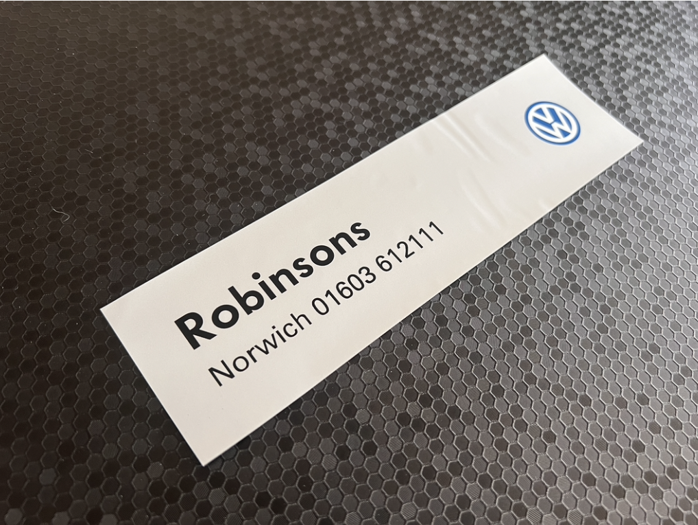 Robinsons Norwich VW Dealer Sticker / DMB Graphics Ltd