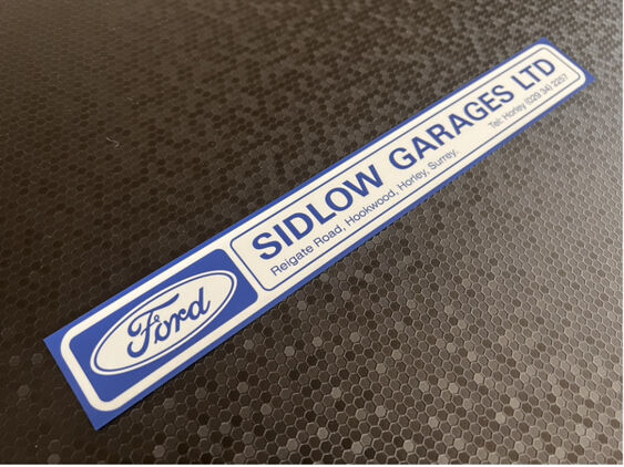 Sidlow Garages - Horley Surrey - Ford - Dealer Sticker