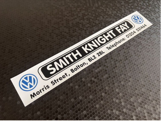Smith Knight Fay - Bolton - VW - Dealer Sticker
