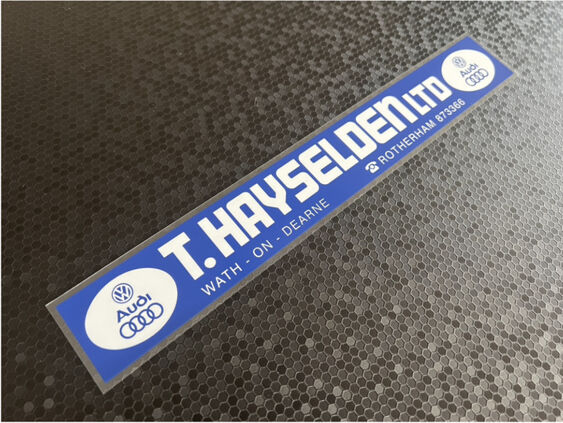 T Hayselden - Rotherham - VW Audi - Dealer Sticker
