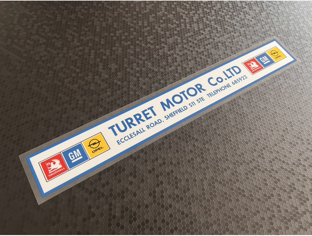Turrett Motor Co Sheffield Vauxhall Opel Dealer Sticker