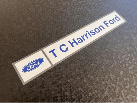 T C Harrison - Ford - Silver - Dealer Sticker