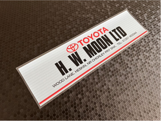 H W Moon Toyota - Chorley Lancashire - Dealer Sticker