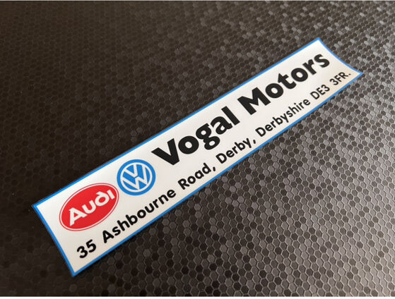 Vogal Motors - Derby - VW Audi - Dealer Sticker