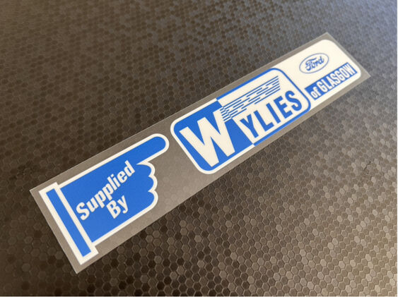 Wylies - Glasgow - Ford - Blue Old Style - Dealer Sticker