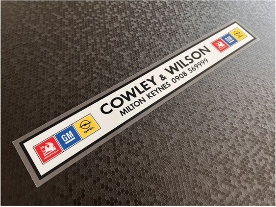 Cowley & Wilson - Milton Keynes - Vauxhall Opel - Black Version - Dealer Sticker