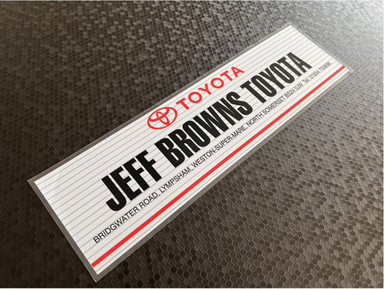 Jeff Browns Toyota - Weston Super Mare Somerset - Dealer Sticker