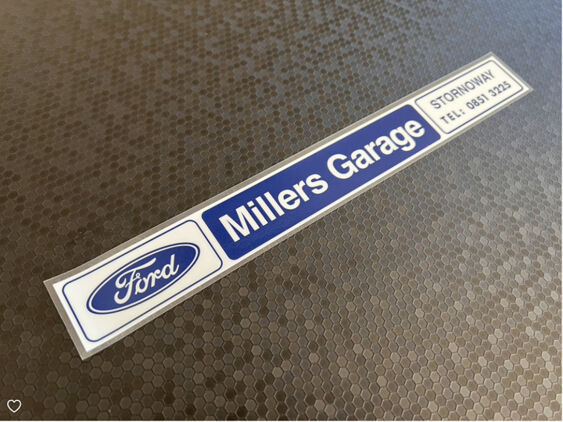 Millers Garage - Stornoway - Ford - Dealer Sticker