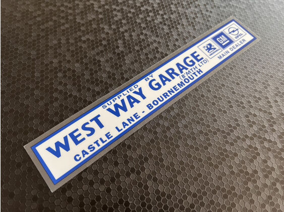 West Way Garage - Bournemouth - Vauxhall Opel - Dealer Sticker