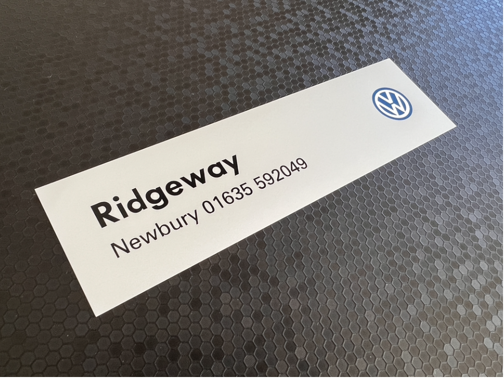 Ridgeway Newbury VW Dealer Sticker / DMB Graphics Ltd