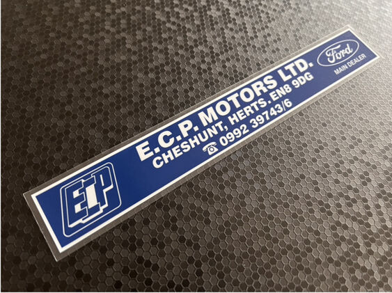ECP Motors - Cheshunt Herts - Ford - Dealer Sticker