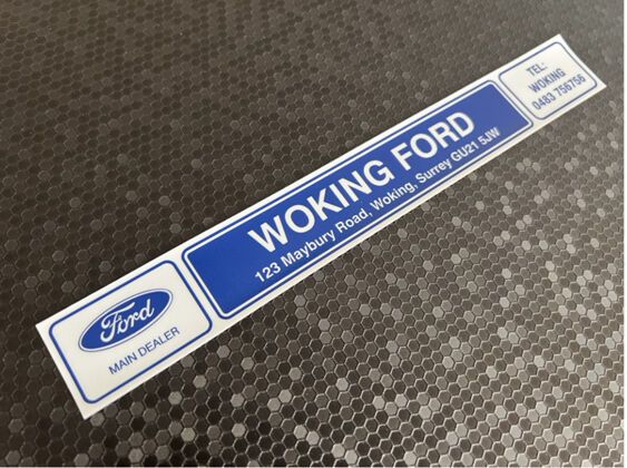 Woking Ford - Surrey - Dealer Sticker