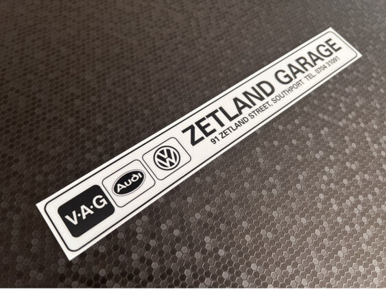 Zetland Garage - Southport - VW Audi - Dealer Sticker