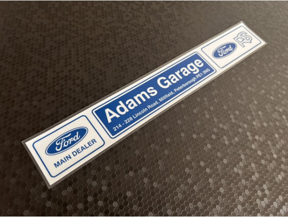 Adams Garage - Peterborough - Ford - Dealer Sticker