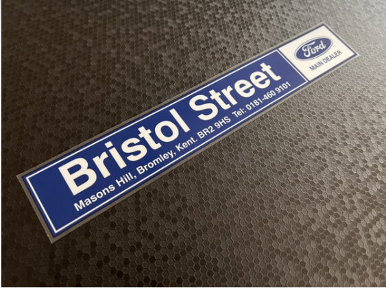 Bristol Street Motors - Ford - Bromley - Blue Decal - Dealer Sticker