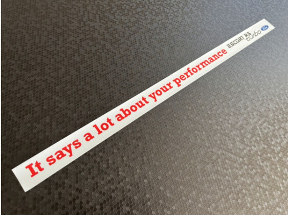 It says a lot about your performance - RS Turbo - Ford - Dealer Sticker