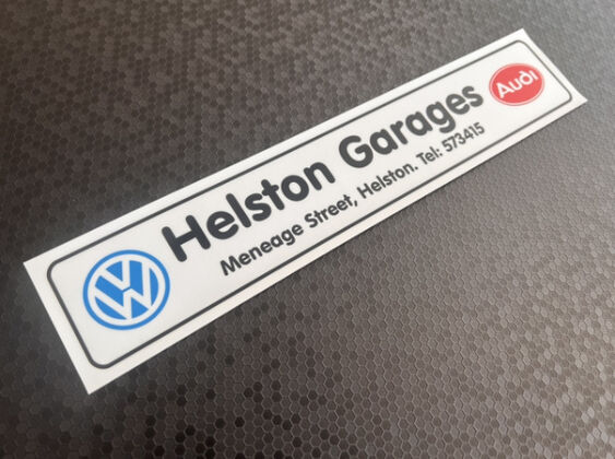Helston Garages - VW Audi - Dealer Sticker