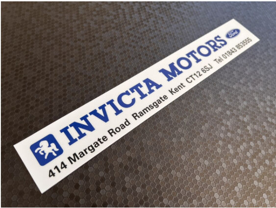 Invicta Motors - Ramsgate Kent - Ford - Dealer Sticker