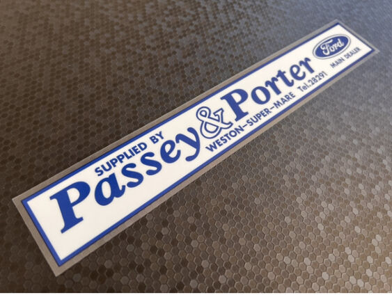 Passey & Porter - Weston Super Mare - Ford - Dealer Sticker